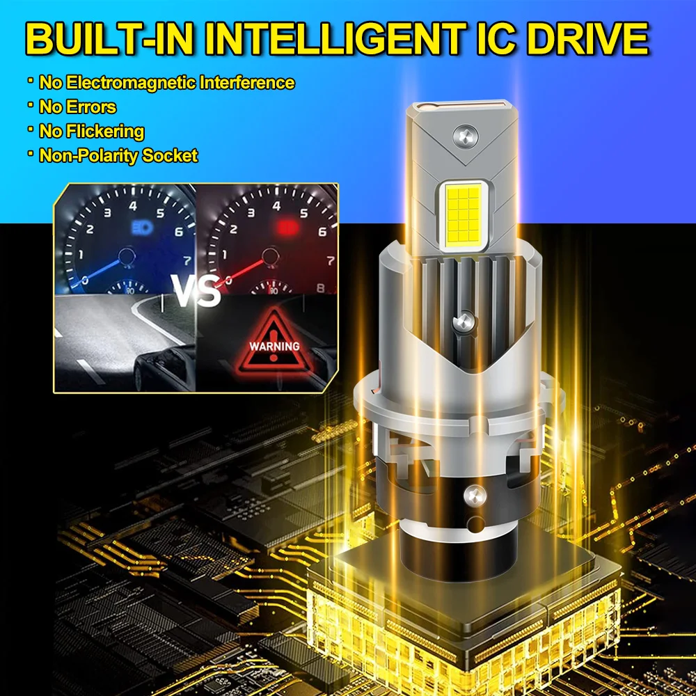 

For Mercedes-Benz C230 2003-2007 Xenon HID D2S D2R Front LED Headlight Bulbs High Low Beam Conversion Kit 3570 CSP Chips light