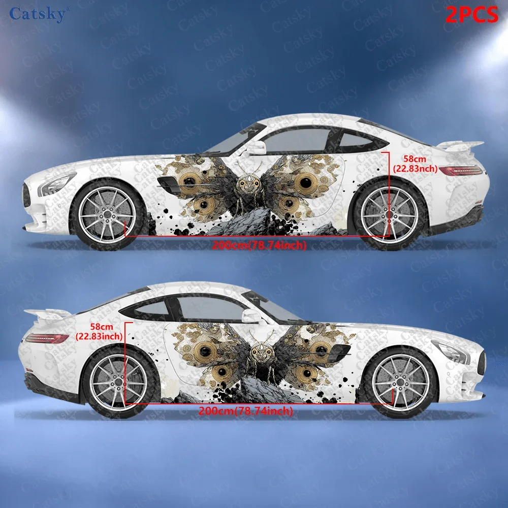 2pcs Large Moth Sticker on Rock, Suitable for Cars and Trucks, Durable, Fade-Resistant, Easy to Install and Remove - Enhance Veh
