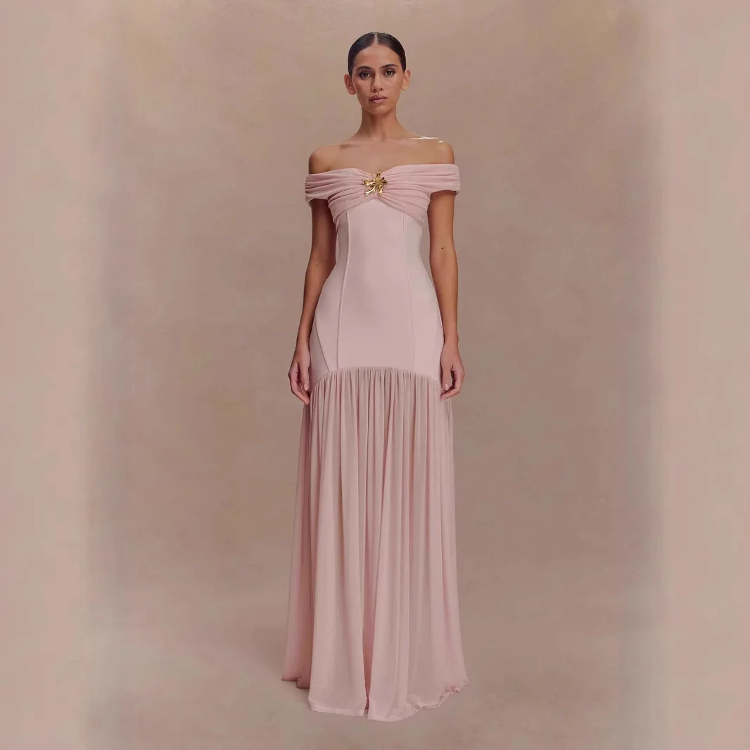 

Suninheart summer wedding guest dresses women 2025 pink off the shoulder maxi dress bodycon party dresses