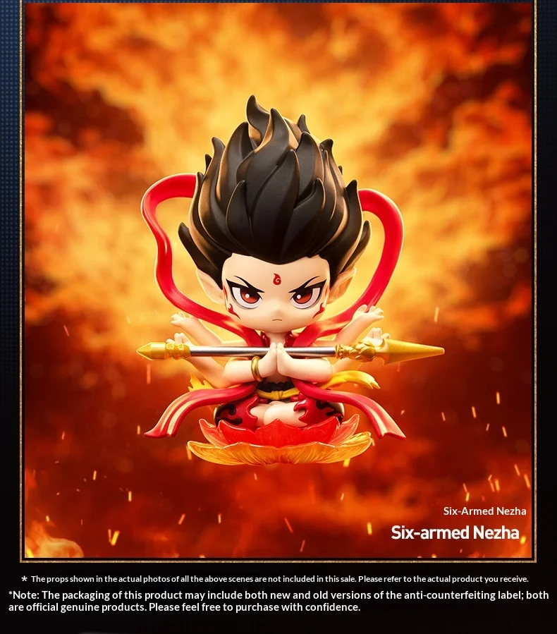 Echte POPMART Ne Zha The Devil's Sea Classic Character Series Figur Blind Box Anime Desktop-Dekoration Ornament Geschenk für Sammler – Detail 16