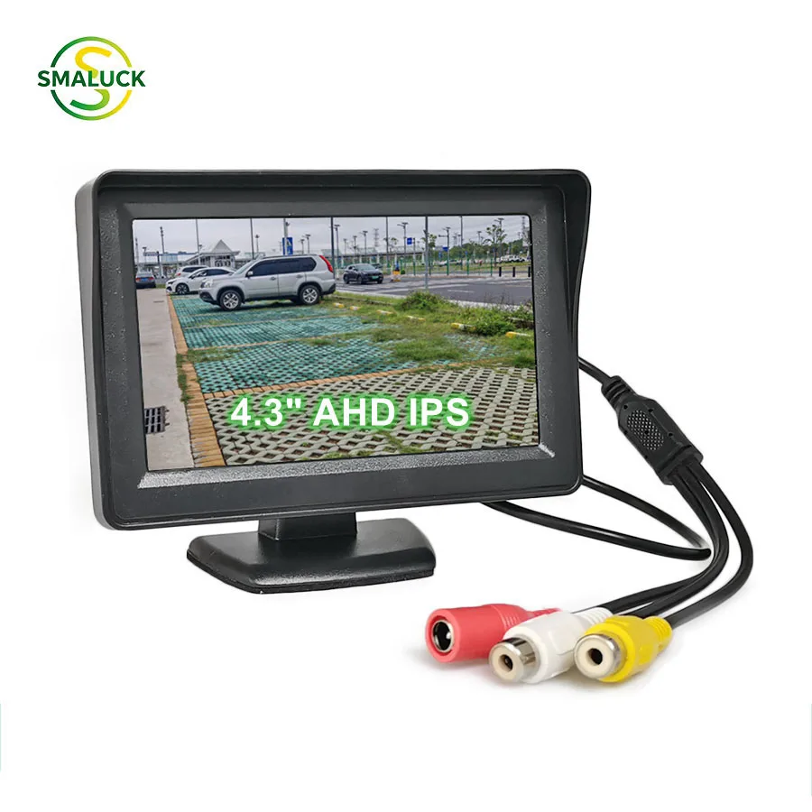 SMALUCK 4.3inch AHD IPS 800*480 Rear View Car Monitor Backup Monitor for 1080P AHD Camera CVBS Car Camera