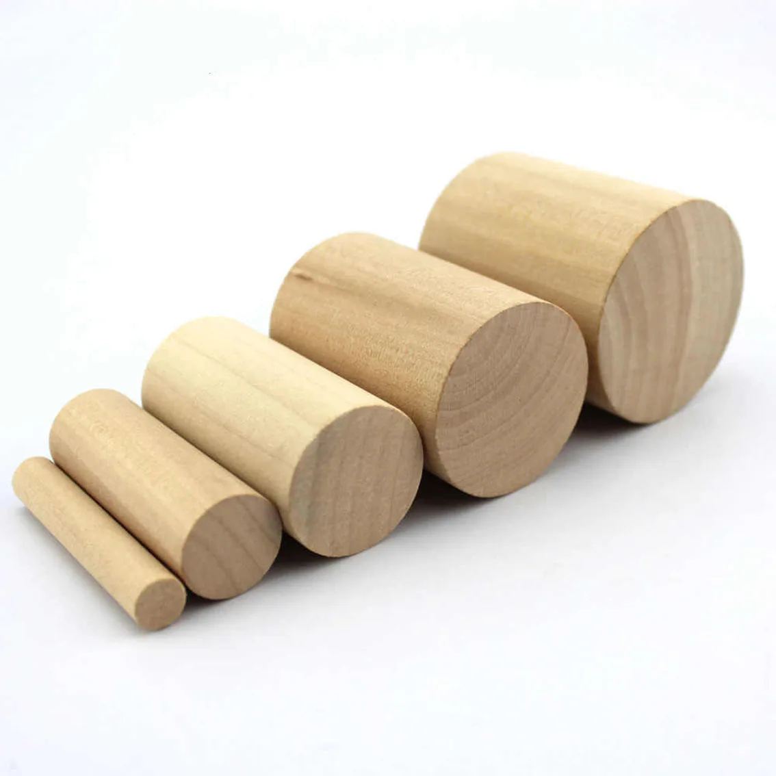 1-50Pcs Round Pine Wood Rod Diameter 10/20/30/40/50mm Length 55mm Solid Wood Strip DIY Model Material Accessories