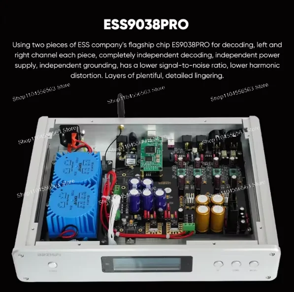 ​​DC300-2 Dual ES9038Pro DAC, Hi-Res Bluetooth 5.0 Digital-to-Analog Converter with MQA Support​​