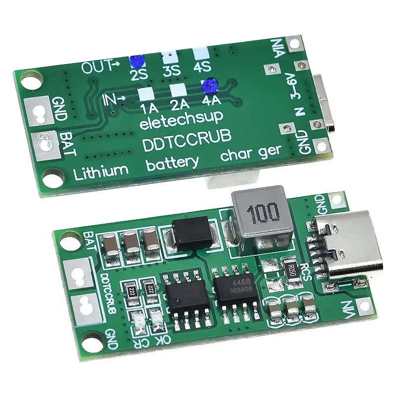 Type C BMS 2S 3S 4S 1A 2A 4A 18650 Lithium Battery Charger Board USB C Step-up Boost Module For Li-Po Polymer Power Bank image 4