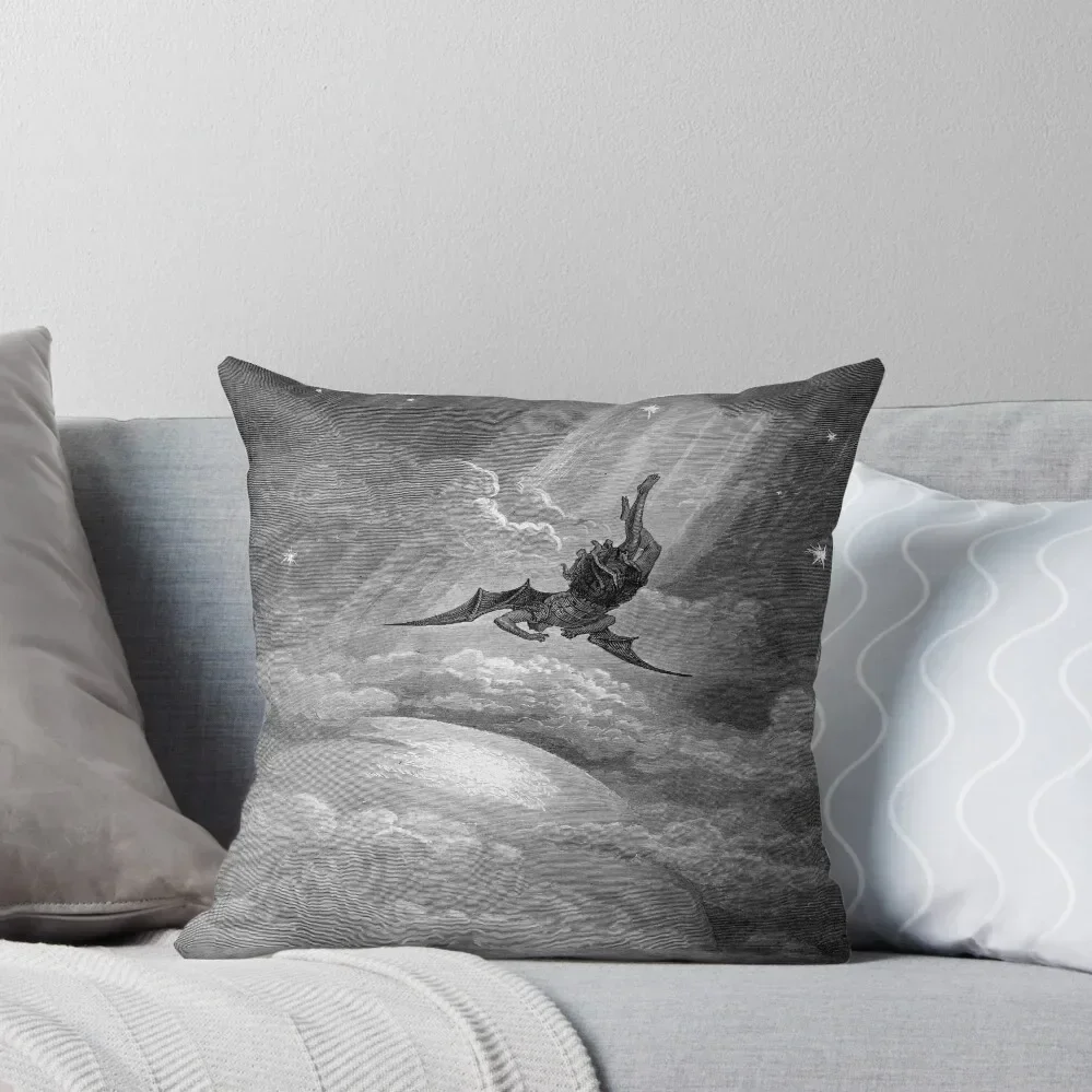 

Enhanced, High Res Gustave Doré The Fall of Satan 1866 Throw Pillow Ornamental Pillow Anime pillow