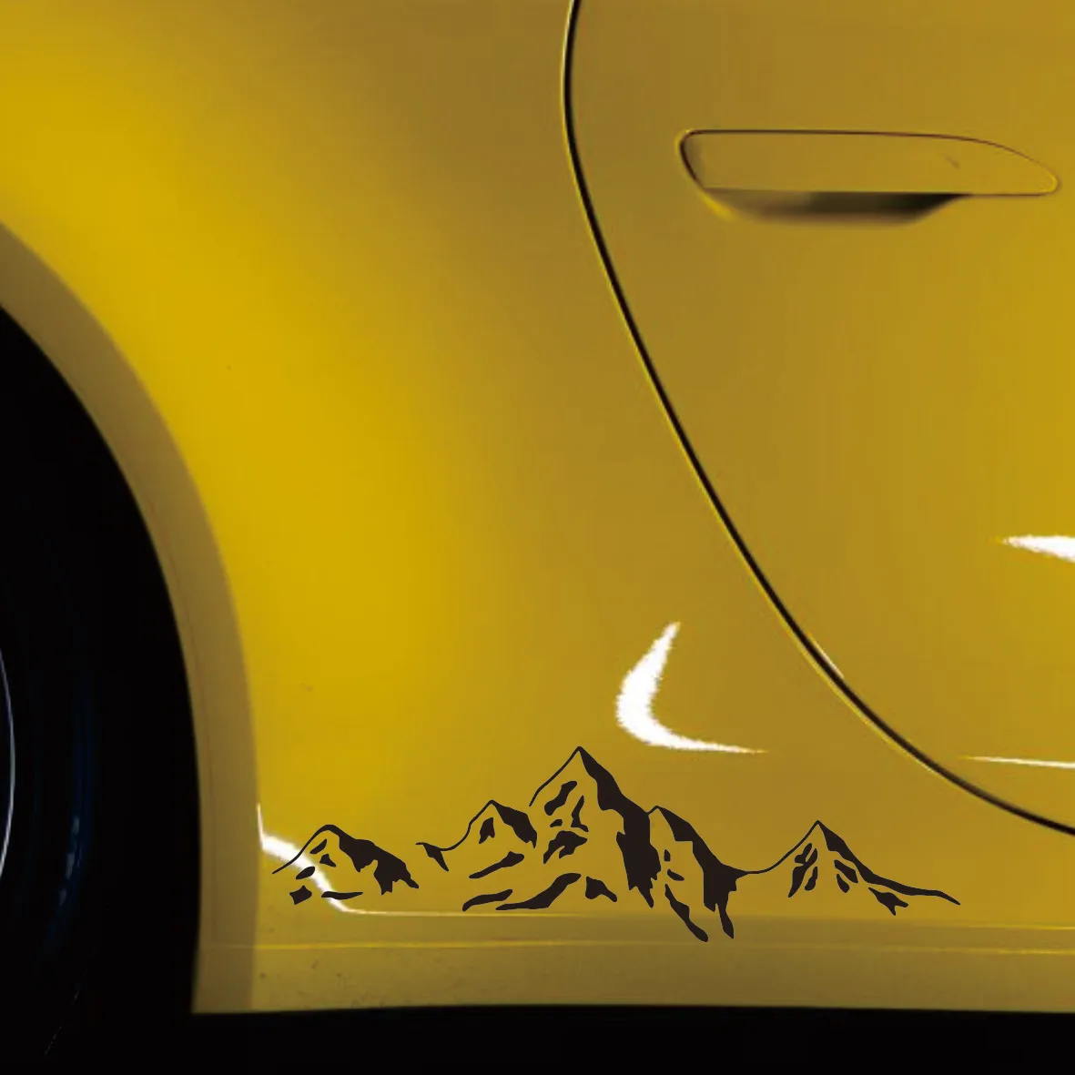 

2pcs Trendy Mountain Die-Cut Vinyl Decal - Waterproof Sticker for Car Body, Bumper, Rear Window & Laptop, Cool Auto Decor