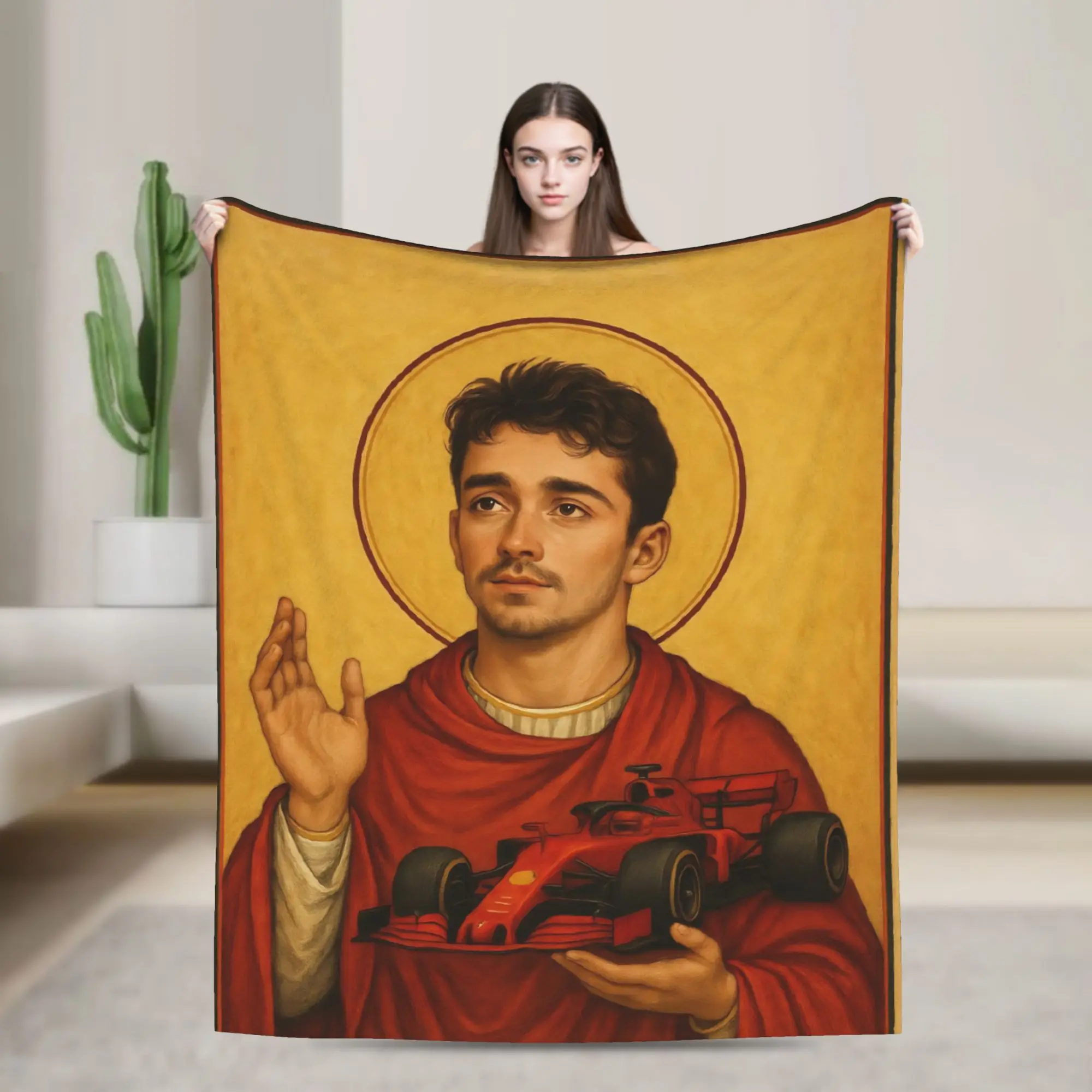 Charles Leclerc Jesus Funny Blanket  Travel Flannel Throw Blanket For Bedroom Soft Warm Design Quality Bedspread Gift