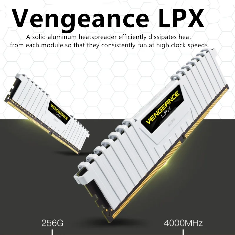 Corsair DDR4 SDRAM Vengeance LPX 16GB DDR4 DRAM 3200MHz 3600MHz 4000MHz يدعم XMP 2.0 288-Pin ذاكرة مكتبية بيضاء