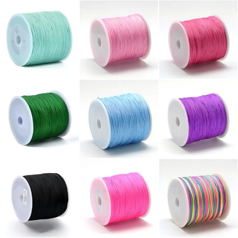

100m/Roll Nylon Thread Braided Chinese Knotting Cord for Jewelry Making, 0.8mm Hole String for DIY Bracelet Necklace Beading