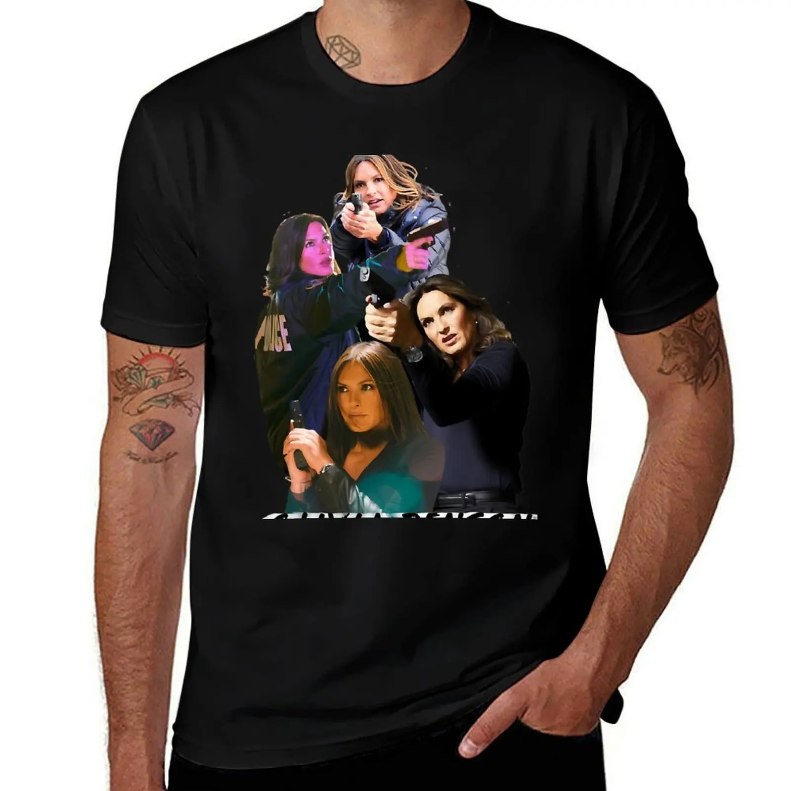 My Favorite People Blazing Guns Bad Ass Olivia Benson T-Shirt Summer Casual Loose T-Shirt
