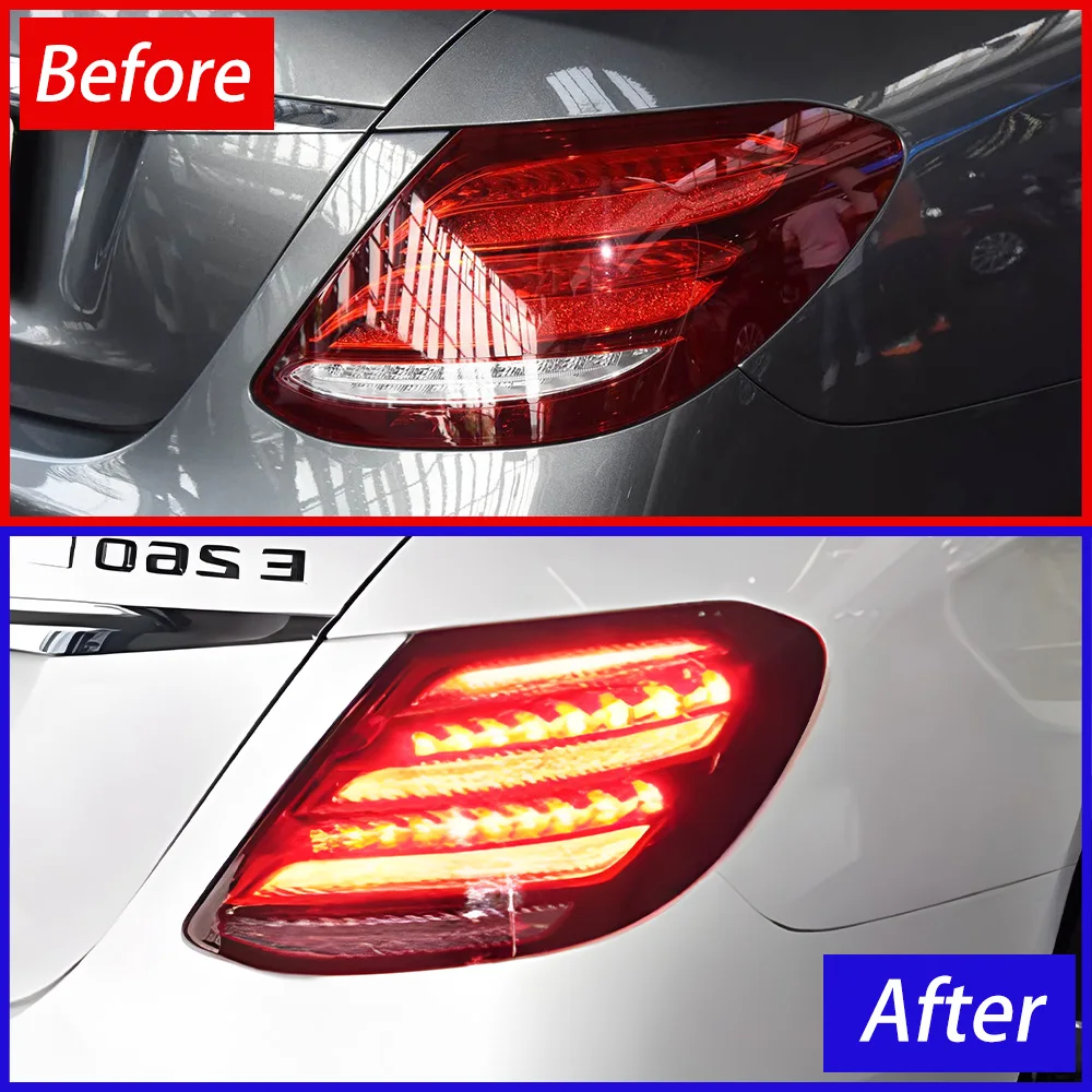 For Benz E-Class W213 E200 E260 E300 2016-2020 LED Car Taillights Assembly Upgrade Dynamic Flashing Signal Light Accessories