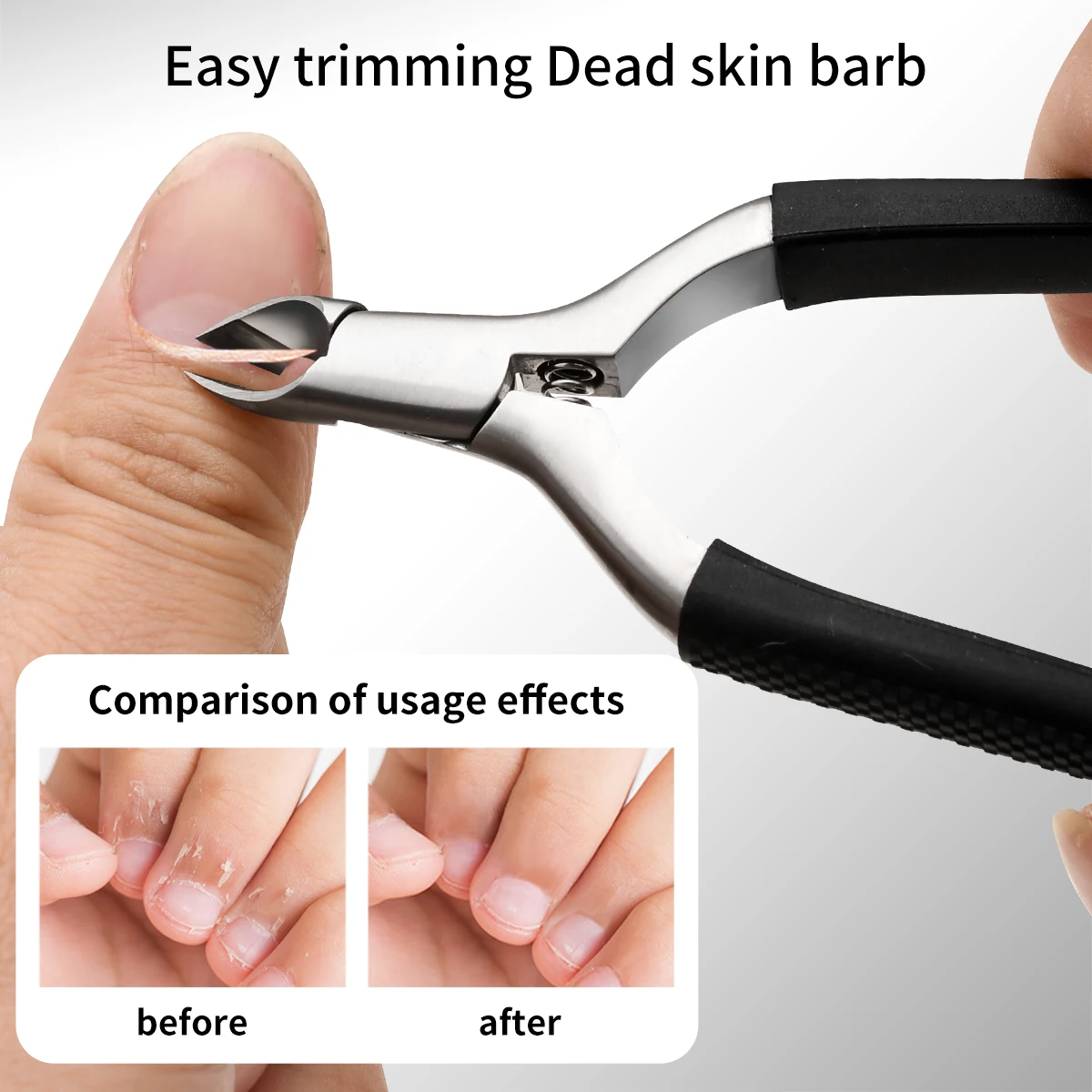 Forbici per cuticole in silicone per manicure Colora Manico antiscivolo Pinze per cuticole Trim bordi per unghie Forbici per cuticole con ardiglione