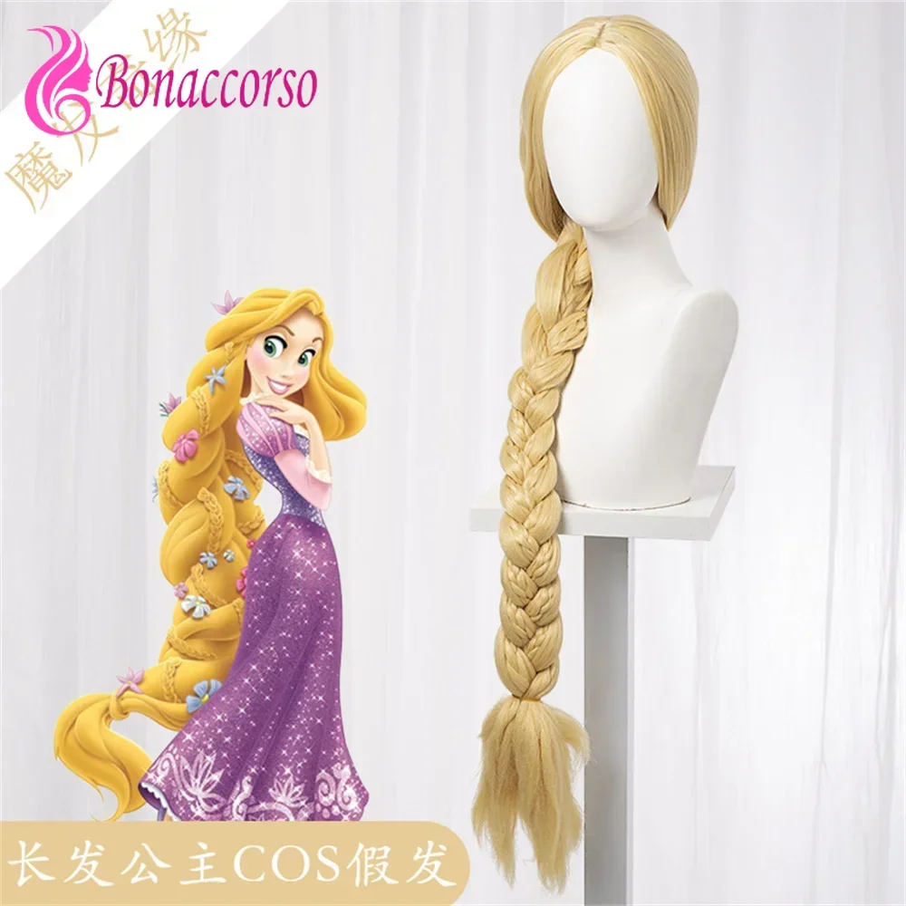 Enchanted Rapunzel Anime Cosplay Wig Synthetic Golden Long Braided Wig 40 Inch Comic-Con Coser Princess Wig Daily Party