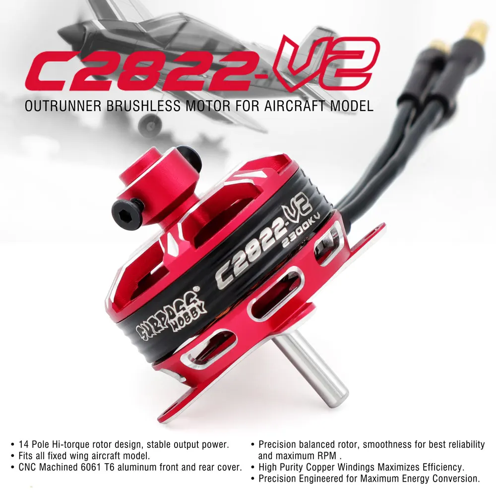 SURPASS HOBBY Brushless Motor 2-5S C2822 C2826 C2830 C2834 C2838 For RC Aircraft Plane Multicopter Brushless Outrunner Motor