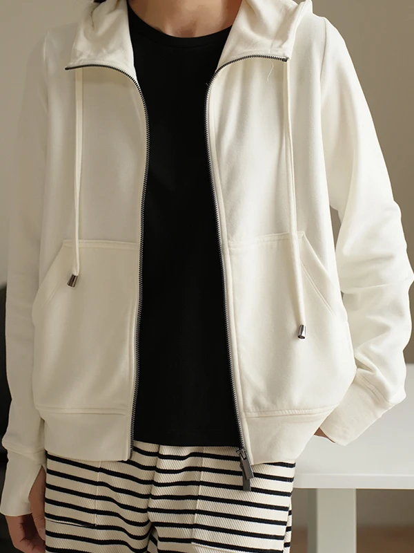 

Женская теплая куртка с капюшоном на двойной молнии, спортивный топ, модная верхняя одежда для весны и осени, многоразовая, из волокнистых материалов