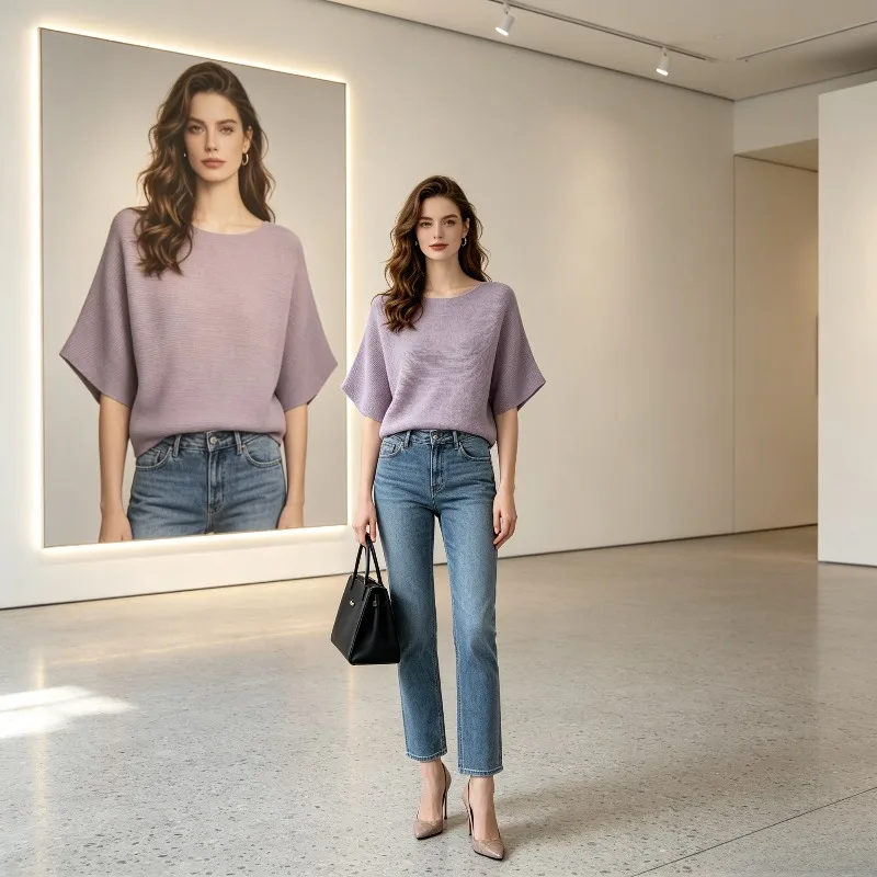 

Плиссированная футболка Miyake с коротким рукавом, универсальная классическая однотонная модель с круглым вырезом, женская летняя новинка, приталенный крой, плиссе