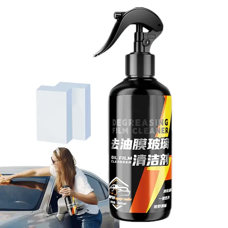 

Glass Oil Film Remover 300ml Quickly Coat Car Wax Polish Spray Nano Foam Deep Cleaning Cleaner Sponge Included For Auto And Home