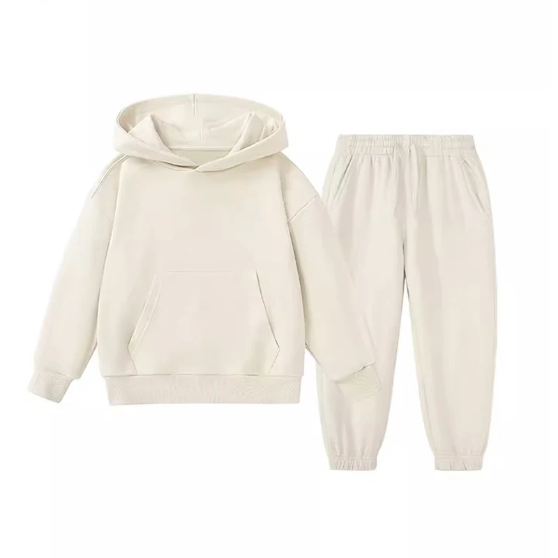 L NIGO Children's Spring And Autumn Solid Color Cotton Hooded Sweatshirt Casual Pants