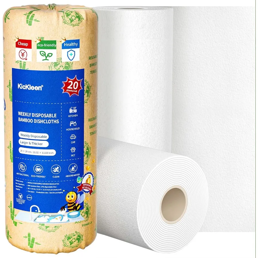 

Reusable Bamboo Paper Towels Ultra Absorbent Heavy Duty and Washable Organic Paper Towels Eco Friendly Bamboo Towels Unpaper To