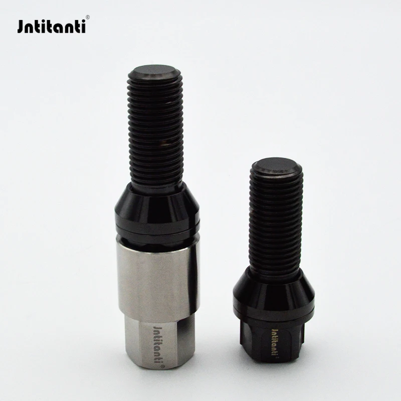 Jntitanti Gr5 titanium wheel bolt lug screw M14x1.5x28-45mm Anti-theft  with free cone washer