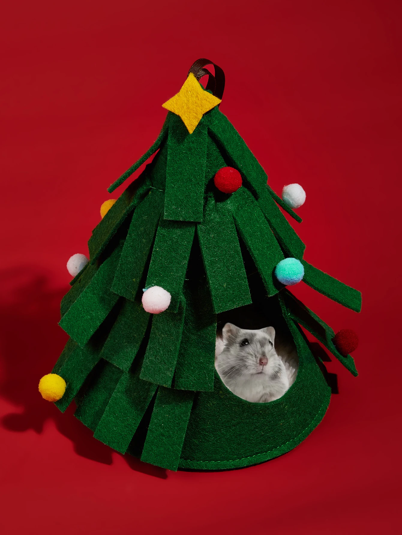 Hamster Guinea Pig Cage Accessorie Rabbit Chinchilla Hedgehog Bird Christmas Tree Shape Small Animal Pet Bed House Green