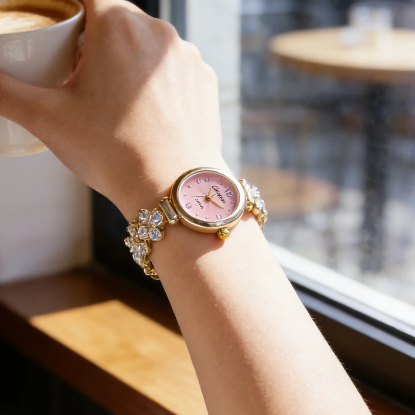 

New Lady Women's Golden Diamond Wheat Quartz Wristwatches Girls Reloj Mujer Elegant High Quality Luxury Waterproof Watches Gifts