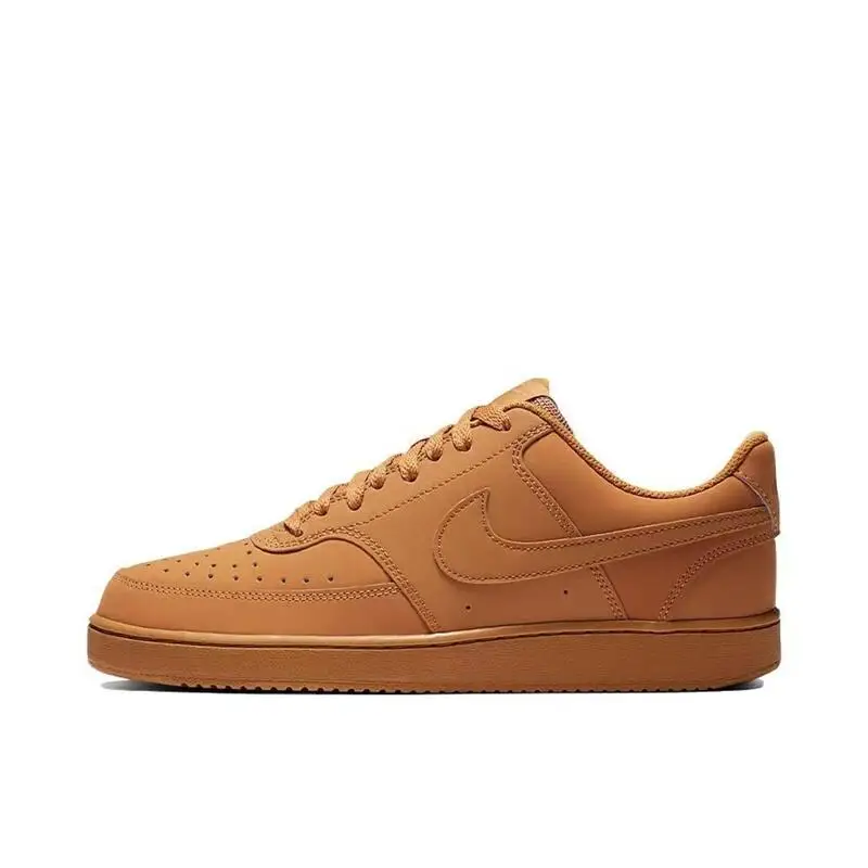 Nike Court Vision 1 Low Comfortable Classic Casual Durable Outdoor Couple Sports Low Top Board Shoes Men and Women Wheat Color