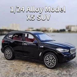1/24 Alloy Model Car Toy X5 SUV High Simulation Off Road Vehicle Metal Diecast Toy with Sound Light Collection Kid Hobbies Gifts