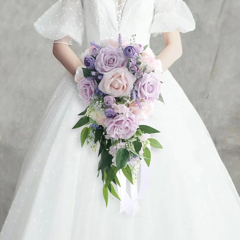 

Simulation Bride Water Drop Hand Bouquet Wedding Ceremony Photo Props Mori Studio Photo Bouquet Amazon Factory Store