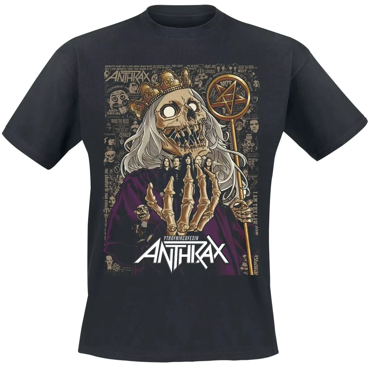 T-shirt unisexe en coton avec impression Anthrax Persistence of Time 2026, pour les fans de Thrash Metal, décontracté, pour hommes et femmes