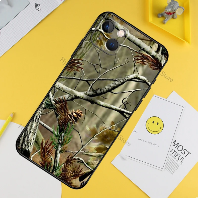 Hunting Camo Case For iPhone 13 11 12 14 15 16 Pro Max XR XS X Plus 13 Mini Bumper Cover Capa