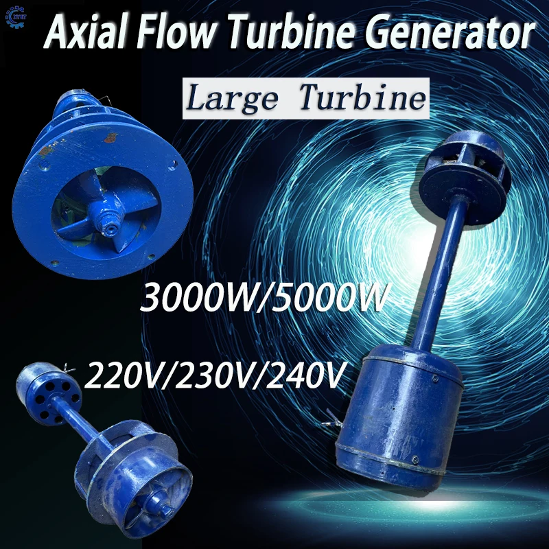5KW 10KW Water Turbine Generator Single Phase 220V Axial-flow Generator Set Alternative Power Energy Generator Lighting Charging