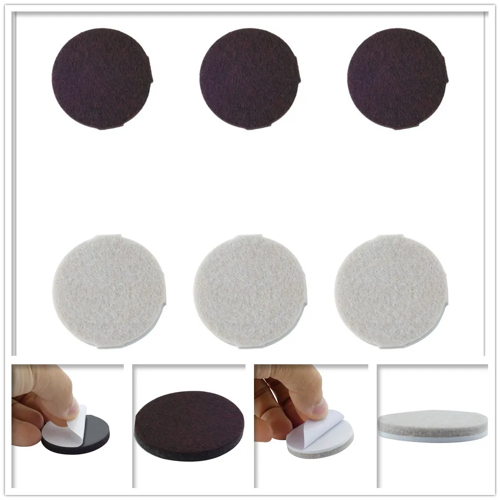 18pcs/set 40mm Round Felt Furniture Pads Heavy-Duty Self-Stick Protector Anti-Scratches Non-Damage Reduce Noise Table Chair Leg