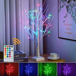 72Leds RGB LED Birch Branch LED Night Lamp Glowing Twig Remote Control USB Powered Christmas Wedding Decor Artificial Tree Light