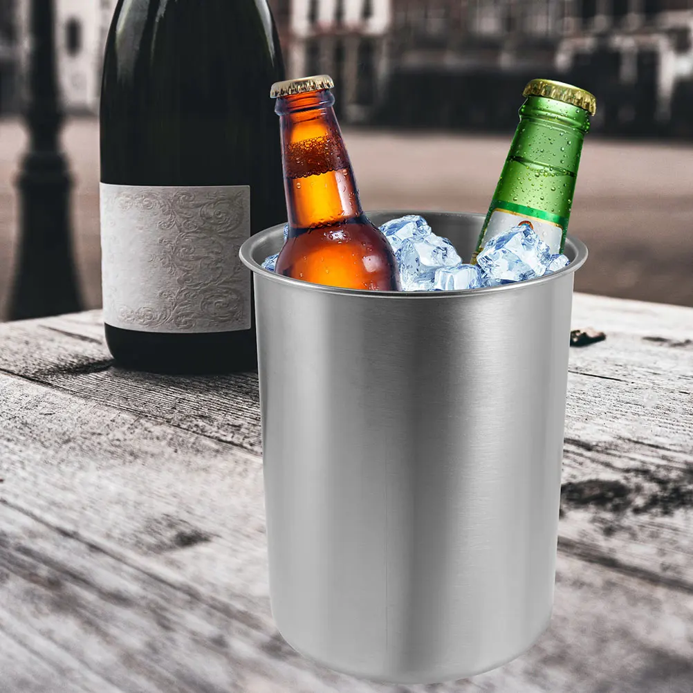 

Stainless Steel Ice Buckets Ice Cube Bucket Drinks Cooling Bucket Metal Ice Cube Bucket Holder For Party Bar