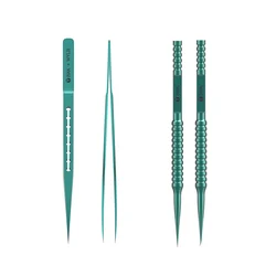 2UUL WYLIE Green Titanium Alloy Tweezers Straight Curve Antimagnetic Microscope Fingerprint IC Chips Maintenance Forceps