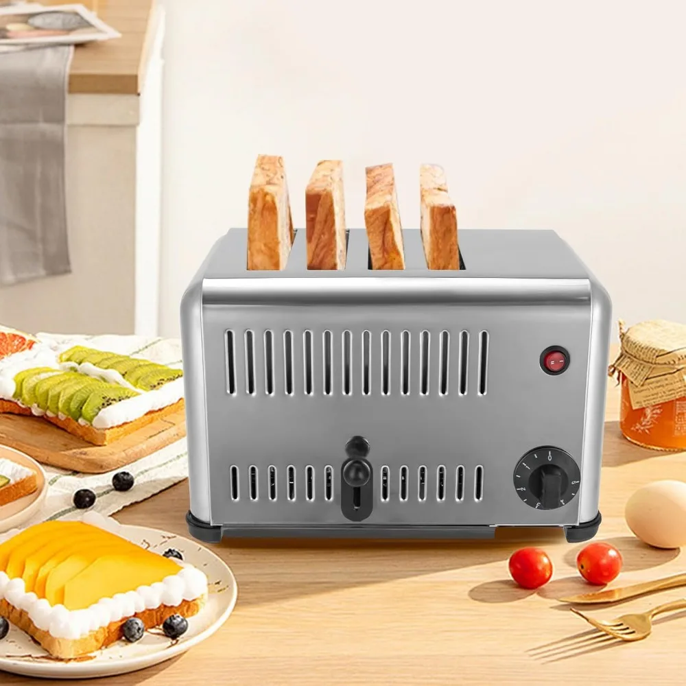 

Bread Baking Machine, 4-Slice Pop-up Stainless Steel Baking Machine, Bread Baking Machine Machine with Timing Function