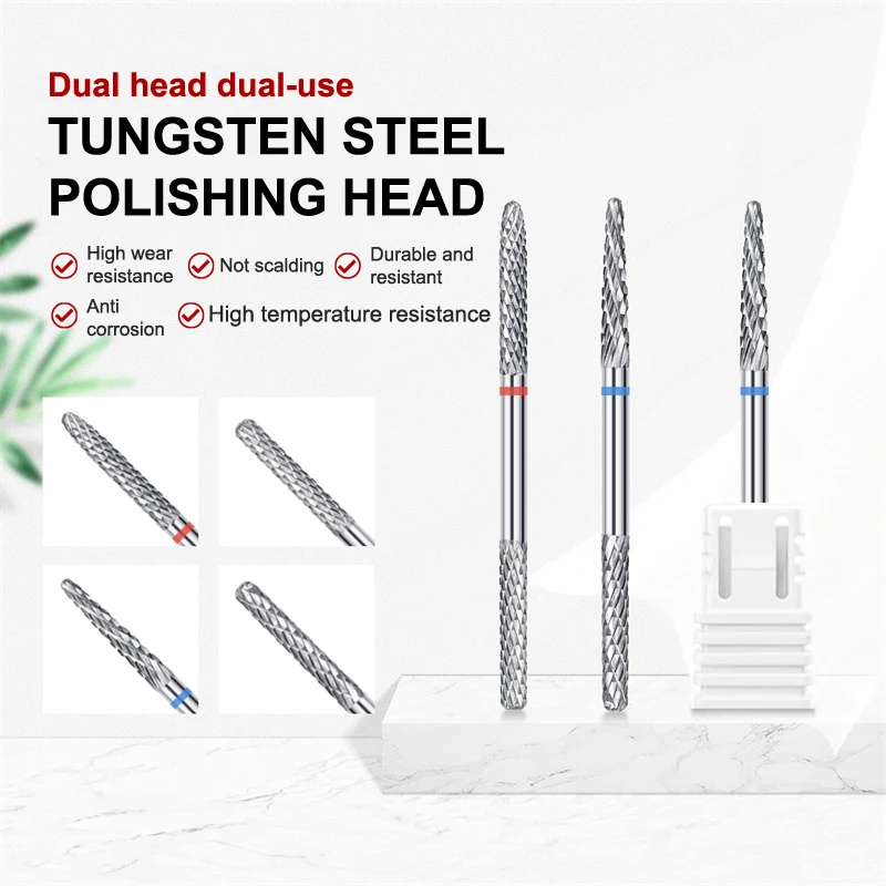 Double Heads Tungsten Steel Carbide Nail Drill Bits Electric Nails Design Tools Manicure Machine Pedicure Files Accessories