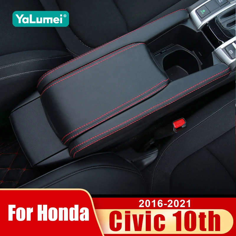 Für Honda Civic 10th Gen 2016 2017 2018 2019 2020 2021 Civic X FC Leder Auto Armlehne Box Schutz Abdeckung Zubehör ﻿