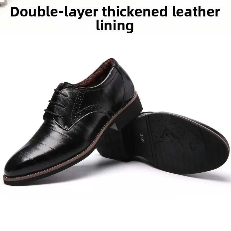 مقاس كبير للرجال كاجوال من جلد البولي يوريثان مريح ودافئ وكعب منخفض نعل خارجي مطاطي Briti Sle arp Tip ملابس يومية Fiing...