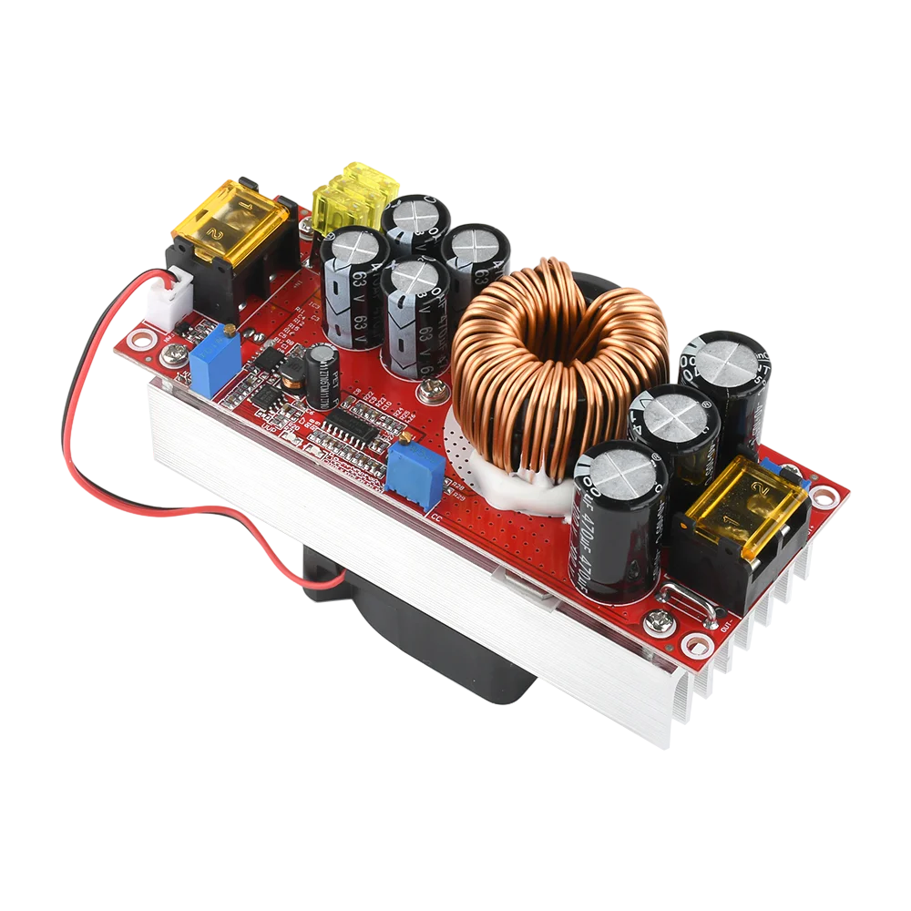 DC-DC Boost Converter 1800W 40A 10V-60V to 12V-90V Voltage Current Regulation Boost Power Module with temperature controlled fan
