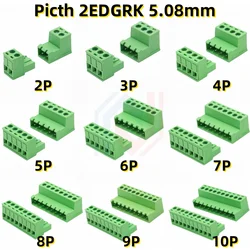 1Sets Solderless Docking type 2EDG 5.08MM Screw Terminal Block Connector PCB Plug-in Type 2EDG Type Green Terminal block
