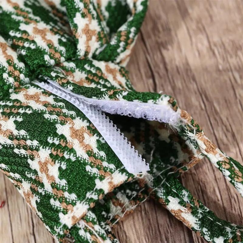 Dollhouse Decorative Christmas Jacquard Plaid Overalls Skirt Doll Outfit