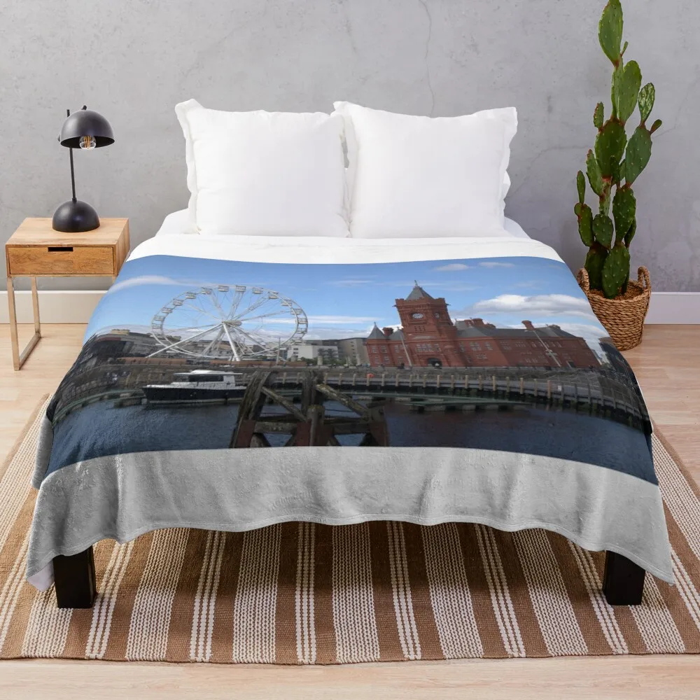 Cardiff Bay Throw Blanket funny gift warm winter Blankets