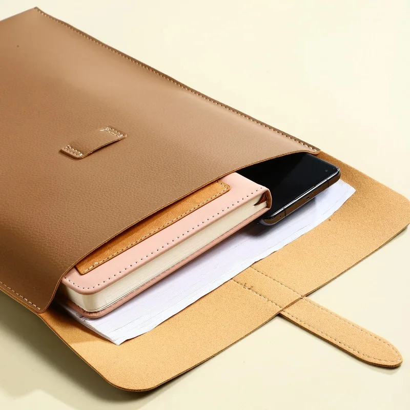 

Вертикальная утолщенная кожаная папка формата А4 с узором личи, для хранения документов к школьному сезону