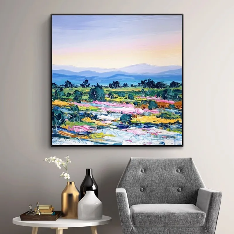 

OuzerQing 100% Hand Painted Oil Painting On Canvas Abstract Landscape Picture Wall Art Living Room Home Decoration Gift Unframed