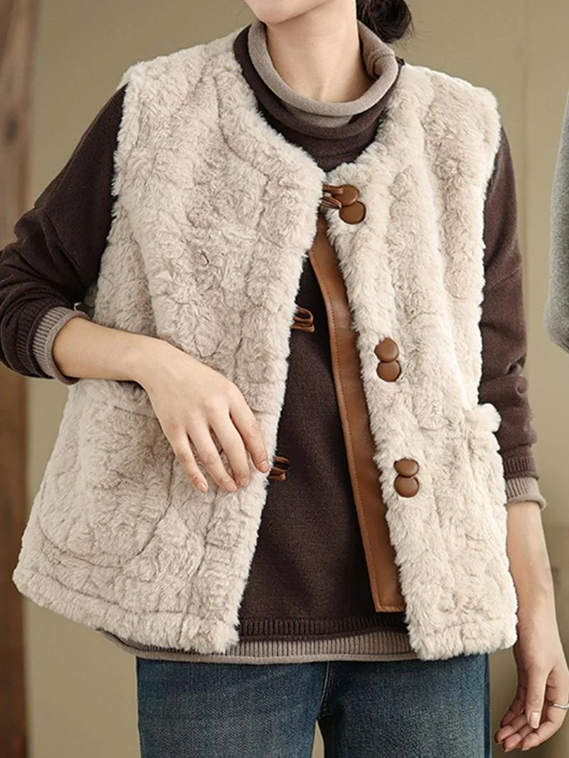 

Warm Fce Lined Oversized Versatile Women's Vest for Winter Faion Commute Sle Loose Fit Open Cardigan No Brand Registered