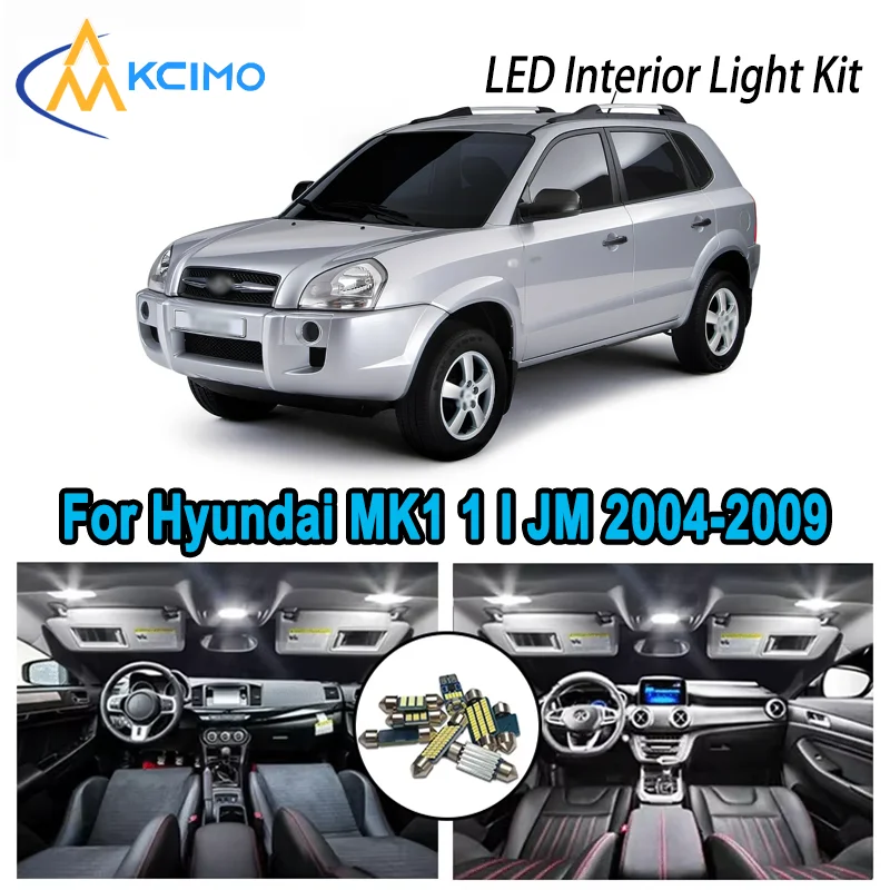 

For Hyundai Tucson MK1 1 I JM 2004-2009 2006 Premium Bright LED Interior Dome Map Trunk Light Kit Car Led Lamps Canbus No Error