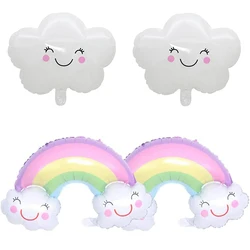 1/2pcs Big Rainbow Smile White Cloud Foil Balloon Birthday Party Decoration Kids Toy Ballon Home Decor Helium Globos Baby Shower