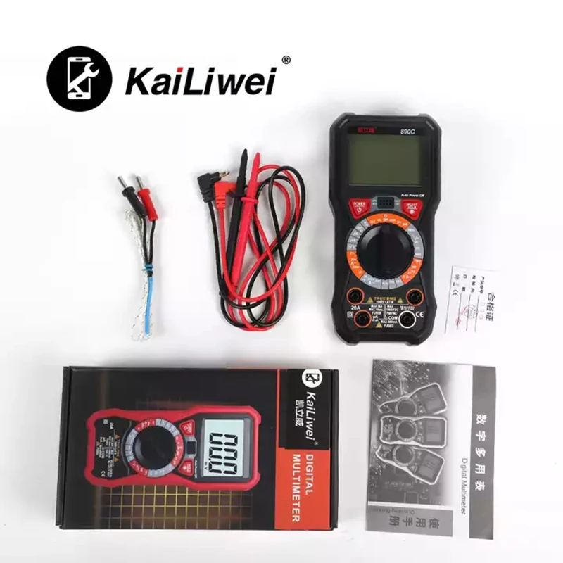 KaiLiWei 890C/890D przenośny multimetr cyfrowy kieszonkowy rozmiar gospodarstwa domowego Multi-Tester rezystor napięcia AC DC NCV